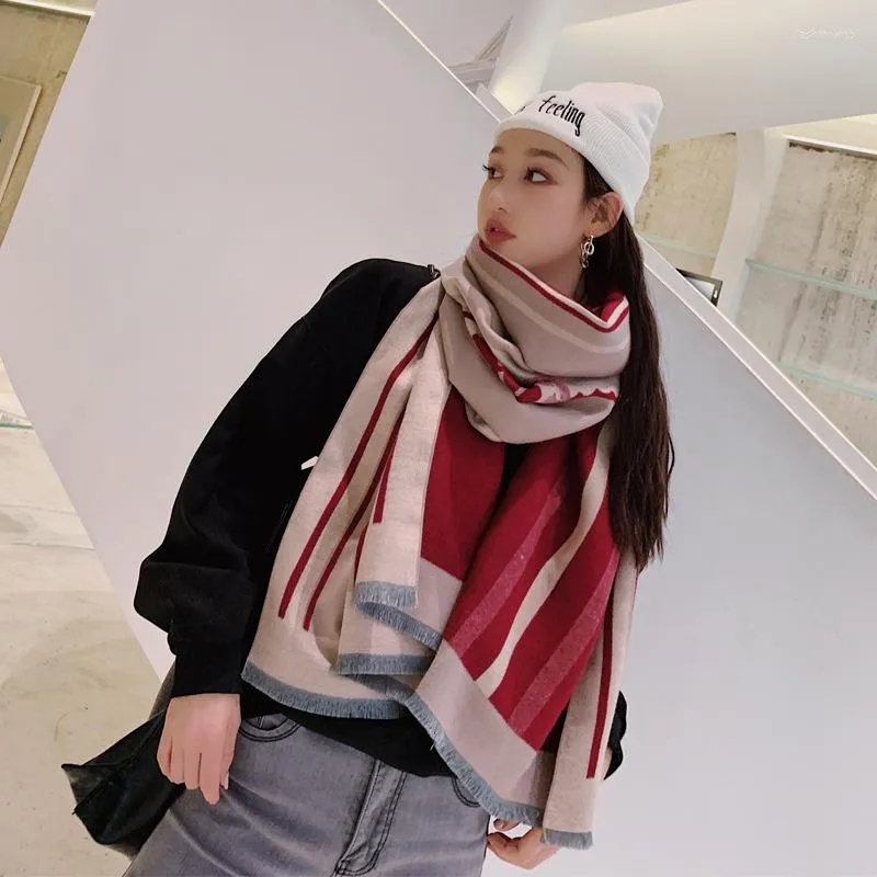 Шарфы Crinkle Hijab Кашемир Шарф Женщины Ретро зимний клетку Буфандас Invierno Mujer Scarfs 200 65 см.