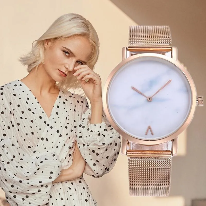 Orologi da polso Orologio da donna Maglia creativa Moda Quarzo Donna Casual Acciaio inossidabile Relogio Feminino Zegarek Damski