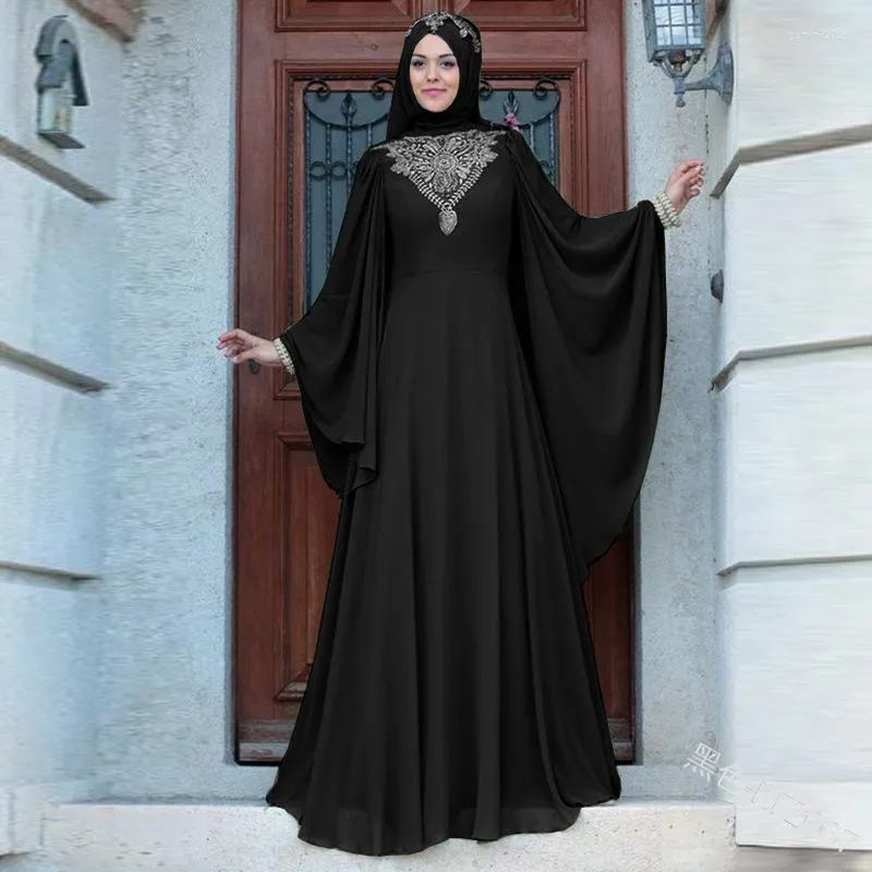 Ethnic Clothing Muslim Abaya Dress Islamic For Women Plus Size 5xl Dubai Kaftan Turkish Hijab Lotus Leaf Sleeve Dresses