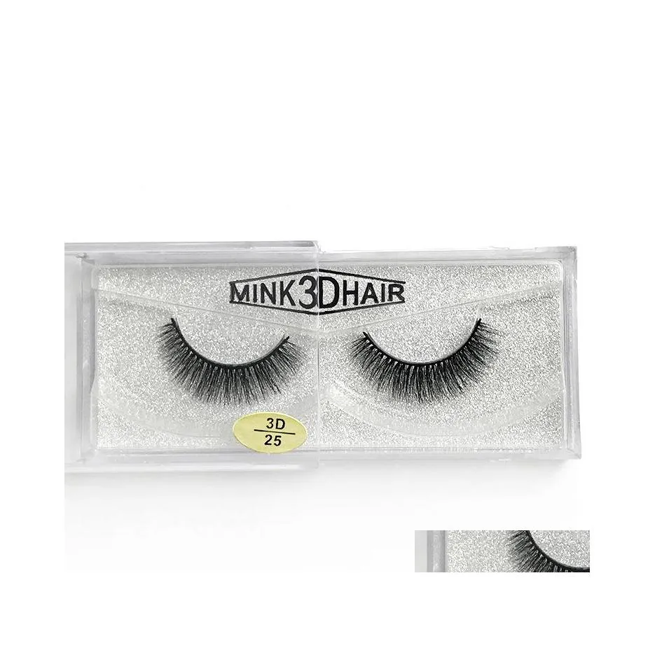 رموش كاذبة 12 أنماط 1PAIR/LOT 100 حقيقية Siberian 3D Mink FL Strip Emselash Long Frose Lashes Extension 1 زوج إسقاط تسليم Dhpyj