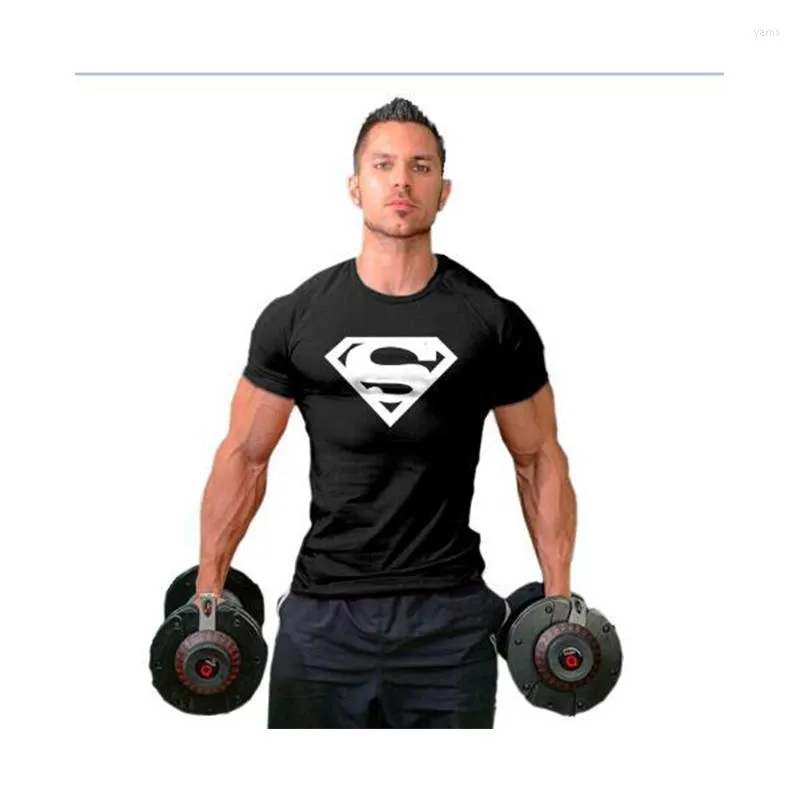 Camisetas masculinas Marca de streetwear de verão Roupas de fitness camisa de fitness Men manga curta o pescoço moda de ginástica casual ginástica macho