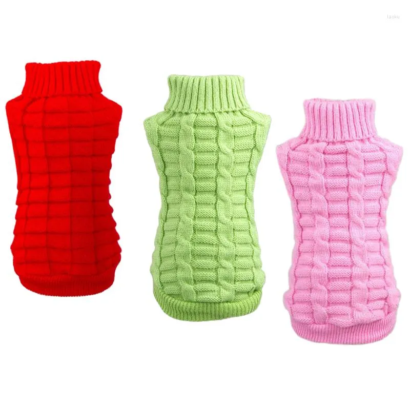 Dog Apparel Classic Winter Cable Knit Turtleneck Sweater For Small Medium Dogs Cats Chihuahua Dachshund Knitwear Pullover Puppy Coat Clothes