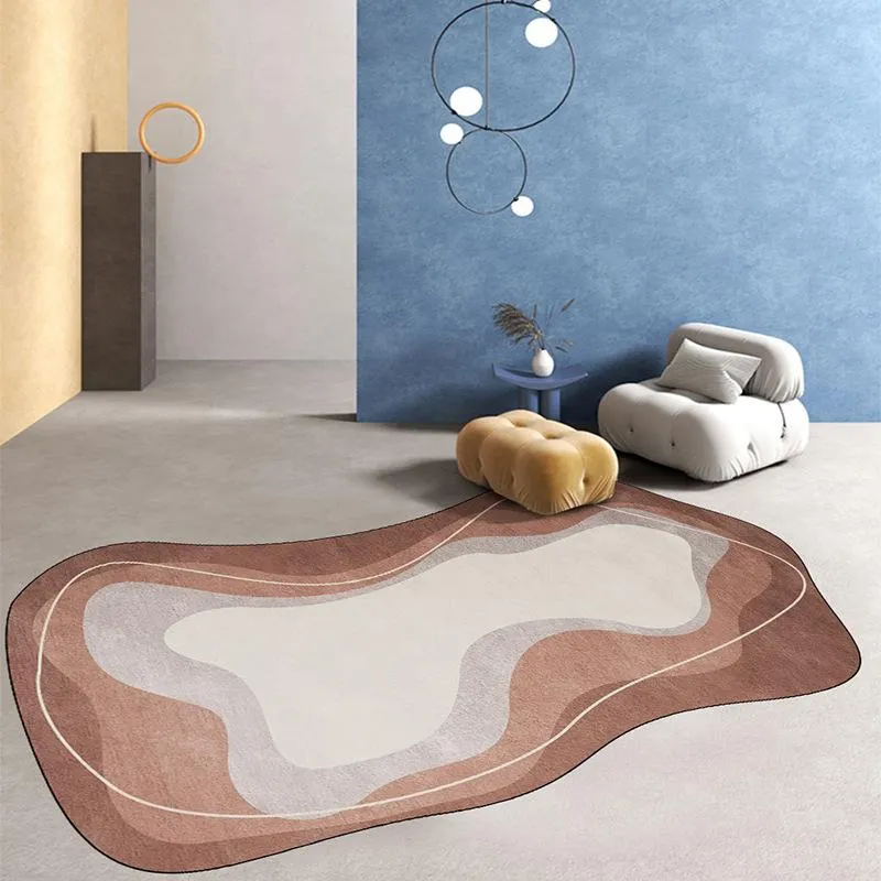 Mattor Simple Area Rug Non Slip Wabi-Sabi Style Line Art Golvmatta sovrum japanska nordiska oregelbundna mattor hemrum soffa dekor