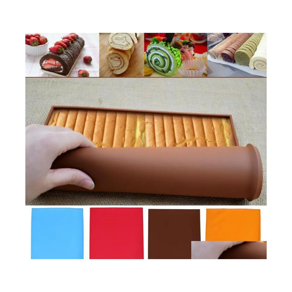 Outils de pâtisserie de cuisson Tapis de sile de qualité alimentaire DIY Mtifonction Cake Pad Revêtement de four antiadhésif Rouleau suisse Ustensiles de cuisson Livraison directe Maison Jardin Dhimf