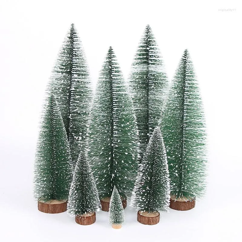 Kerstdecoraties Mini Tree Desktop Decoratie Diy Pine Naald getinte witte ceder klein
