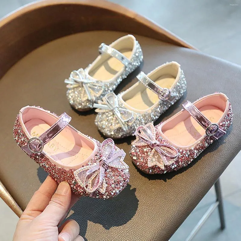 Athletic Shoes 2023 Baby Girls Bow Knot Sandals Cute Summer SKids Child Paillette Princess Stage Soft-soled Non-slip Dance #g