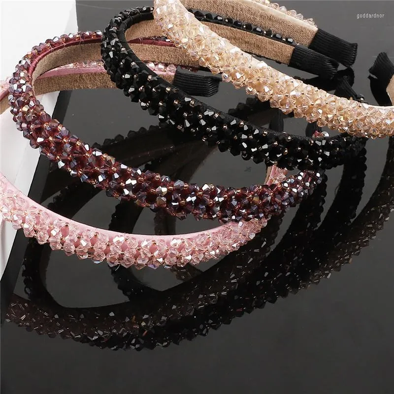 Hair Jewelry Cute Sweet Headwear Crystal Beaded Band For Girl Women Hoop Accessories Pearl Flower Headband