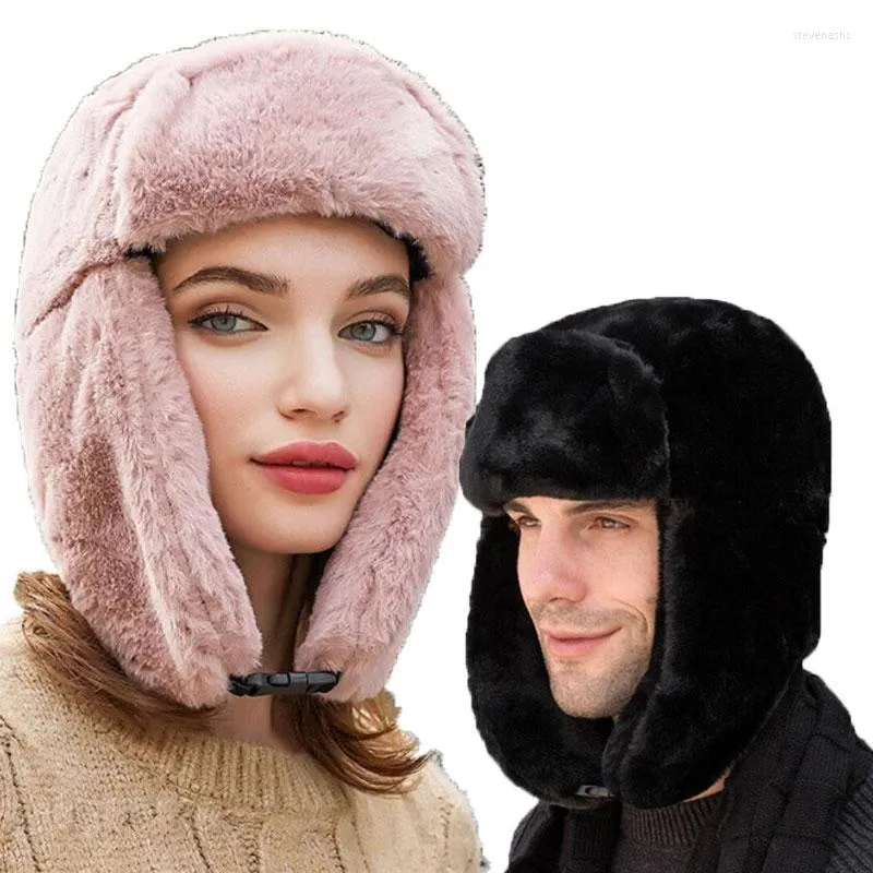 Berretti Inverno Adulto Antivento Cap Bomber Cappello Per Uomo Donna 2023 Caldo Peluche Con Paraorecchie Maschio Femmina Outdoor Cappelli Caccia