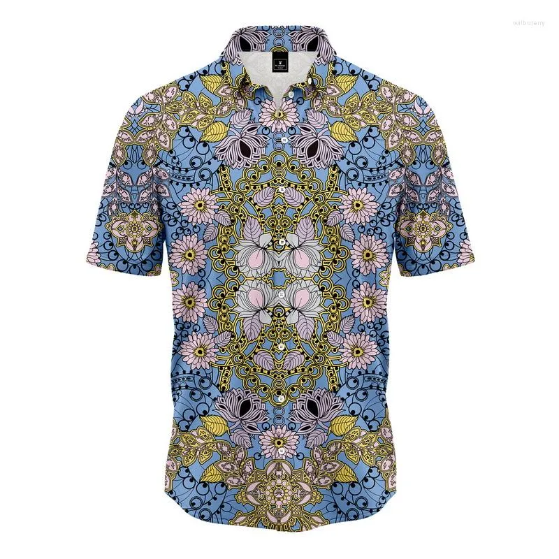 Chemises décontractées pour hommes chemise pour hommes à manches courtes imprimé hawaïen boutonné Cardigan Blouses en gros 2023 col rabattu à simple boutonnage