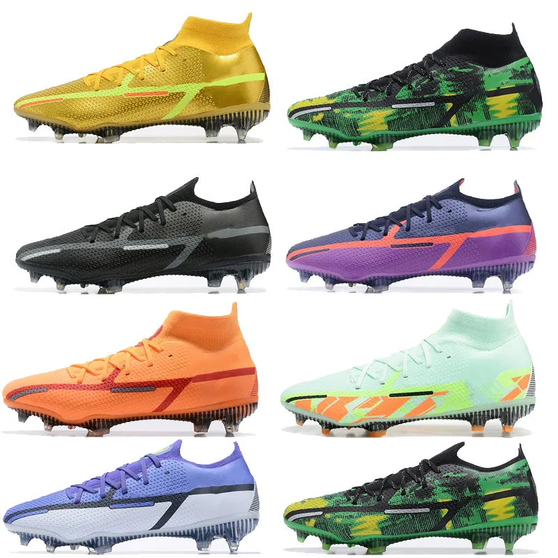 Boots Boots Golden Mens GT Elite Dynamic Fit FG Soccer Shoes Black White Orange Red CR7 GT2 2 FG Football Shoe Outdoor Boots Mens Shoes Gtneymar