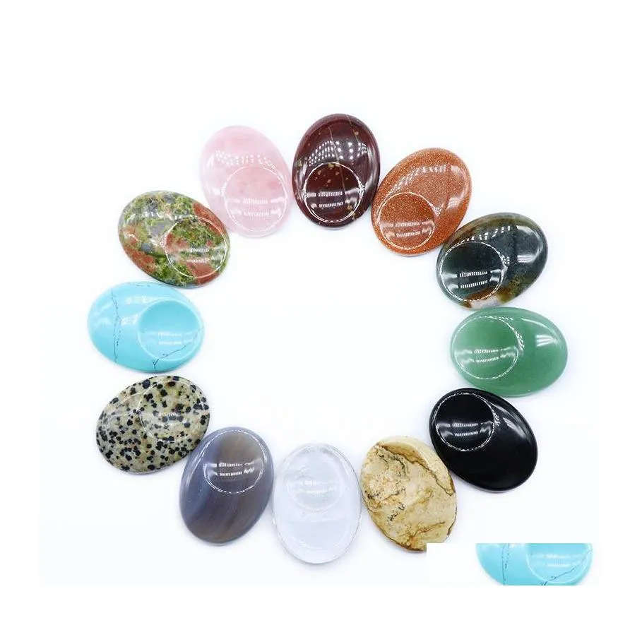 Pierre Inquiétude Pouce Gemme Quartz Rose Naturel Guérison Cristal Thérapie Traitement Reiki Minéraux Spirituels Mas Palm Gem À propos de Drop De Dhi3H