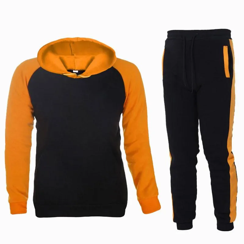 Men's Tracksuits Two-piece Autumn And Winter Tide Brand Sweater Suit Hooded Plus Velvet Solid Color SweaterMen's