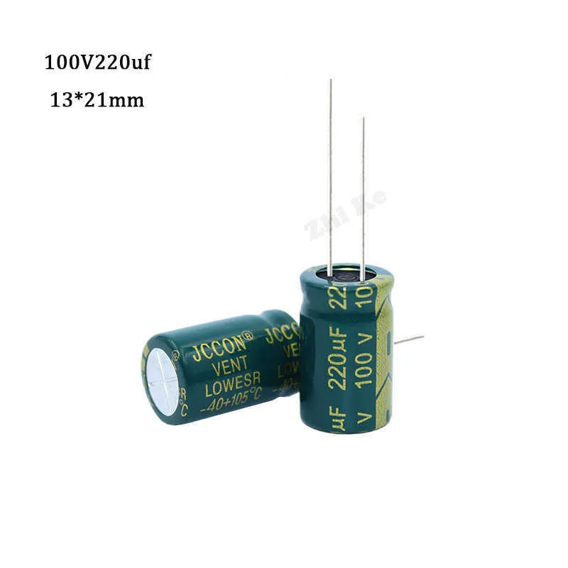 10 pcs Aluminum electrolytic capacitor 220 uF 100 V 13 by 21 mm frekuensi tinggi Radial Electrolytic kapasitor