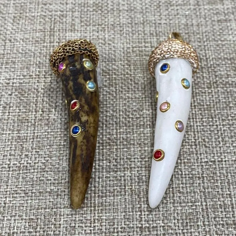 Charms Pepervorm Hars hanger spike -vormige diamant charme gebruikt voor doe -het -zelf sieraden maken kettingarmband maten 25x72 mm