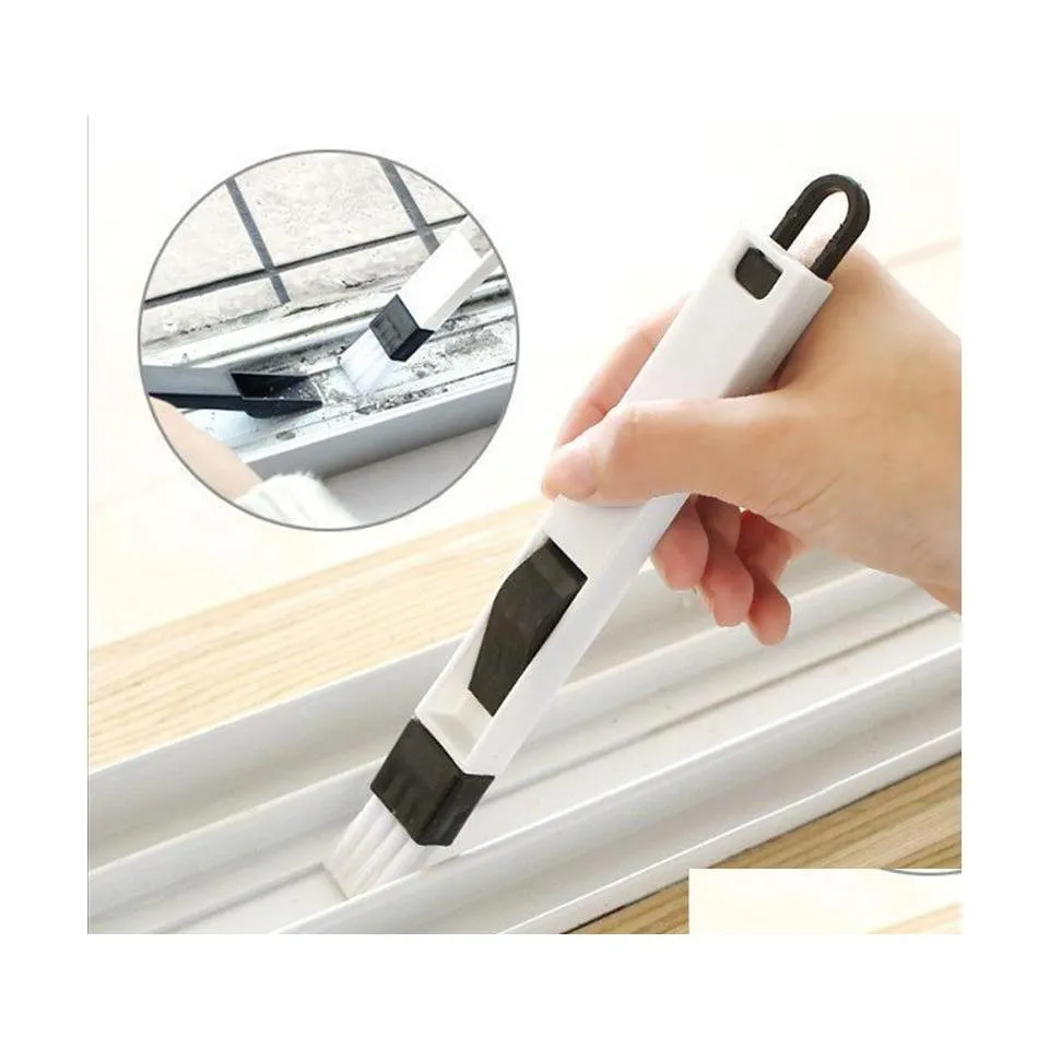 Cleaning Brushes 2 In 1 Window Groove Brush Household Keyboard Home Kitchen Folding Tool Accessories Drop Delivery Garden Housekee O Dhhj0