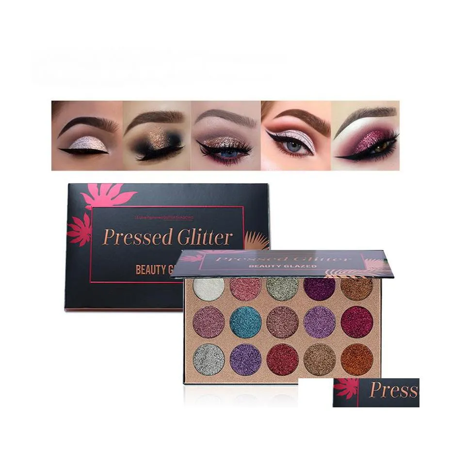 Ombre À Paupières 15 Couleurs Glitter Fard À Paupières Tra Pigmentent Lumineux Shimmer Beauté Glacé Maquillage Pressé Palettes Drop Delivery Santé Yeux Dhzbh