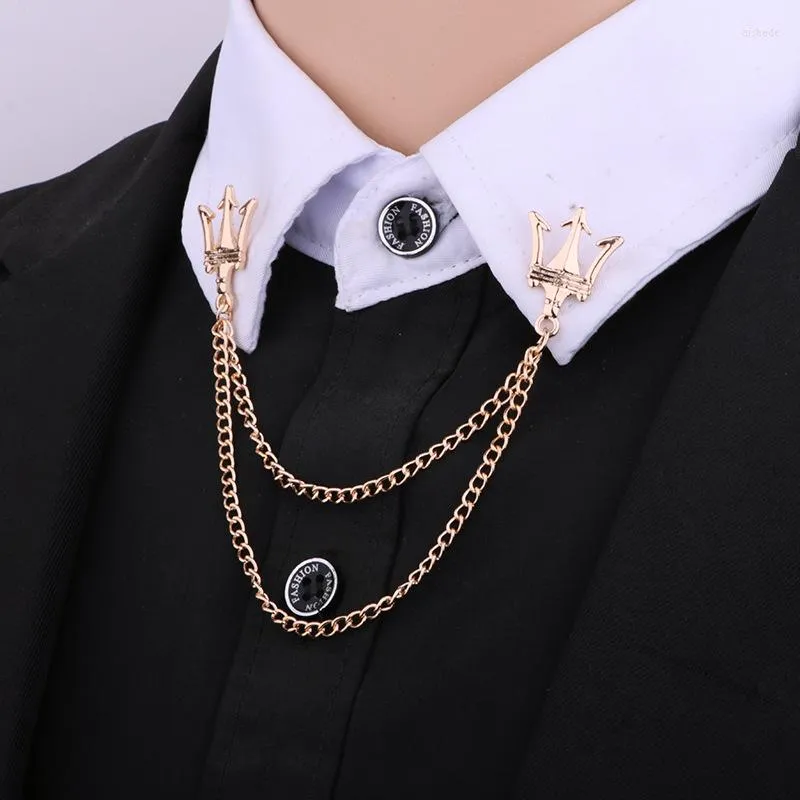 Brooches Man Shirt Fashion Brooch Tassel Chain Lapel Pin Metal Badges Women Jewelri Luxury For Clothes Collar Accessories