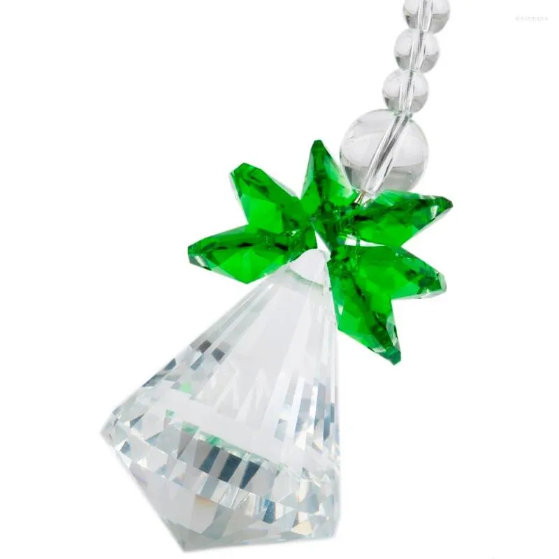 Astucci per gioielli TUMBEELLUWA Ciondolo ornamentale angelo custode in cristallo trasparente verde appeso Decorazione natalizia artigianale