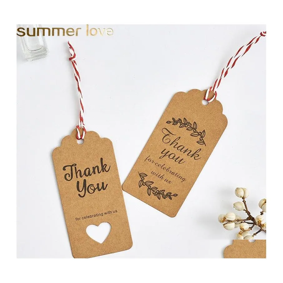 Other Mini Thank You Cards Simple Kraft Paper Creative Greeting Tags Card Wishes Wedding