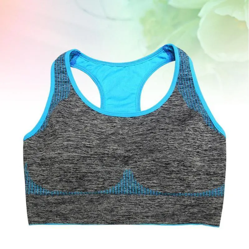 Gym Vêtements Jantes Sous-Vêtements Sport Gilet Court Soutiens-Gorge De Fitness Traceless Entraînement Respirant - Taille Bleu Ciel