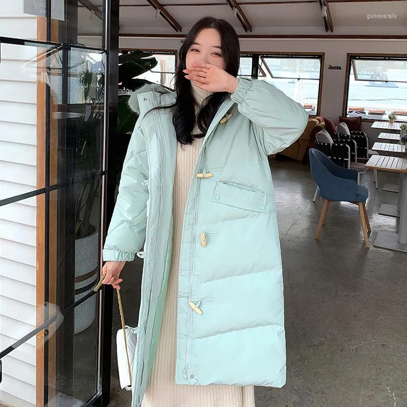 Abrigo De Invierno Para Mujer Con Capucha - Cremallera Y Botones De Cuerno, Cálido Y Casual