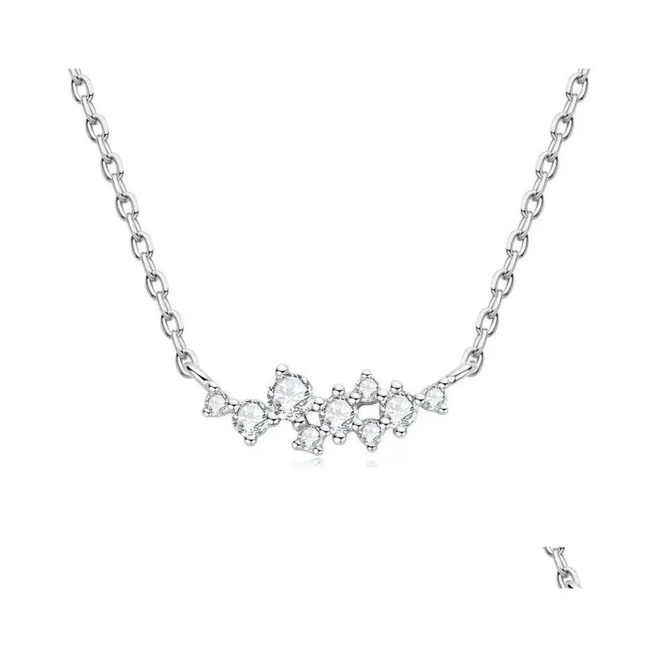 D4nk 5qcz Collane con ciondolo Trendy 02ct Collana geometrica in Moissanite per donne 925 Sterling Sier Gra Test Postive Diamond Testerpendant Drop d