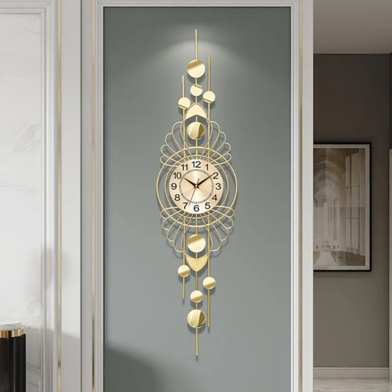 Wall Clocks Silent Modern Mechanism Living Room Large Art Golden Metal Luxury Decor Reloj Pared Minimalist Home DesignWall