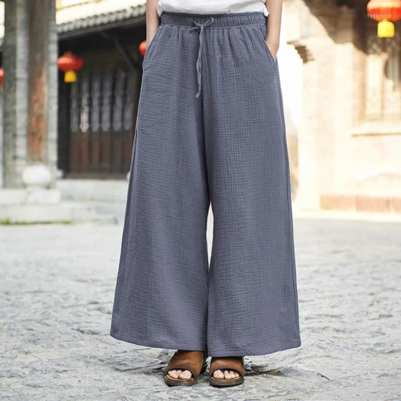 Pants Drop Women Harajuku Wide Leg Summer Cotton Linen Joggers Trouser Plus Size Vintage Sweatpants 5XL 6XL 7XL