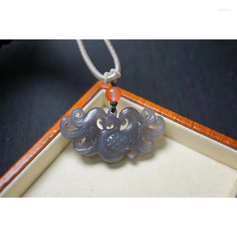 Pendant Necklaces An Jade Smoke Purple Retro Phoenix Auspicious Necklace Jewelry