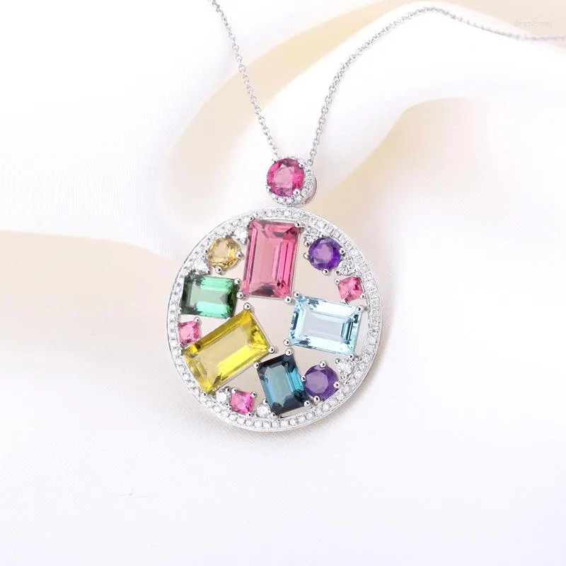 Pendentif Colliers Personnalité De La Mode Luxe Sept Couleurs Cristal Strass En Forme De Coeur Collier D'amour Dames Bijoux De Mariage Fiançailles