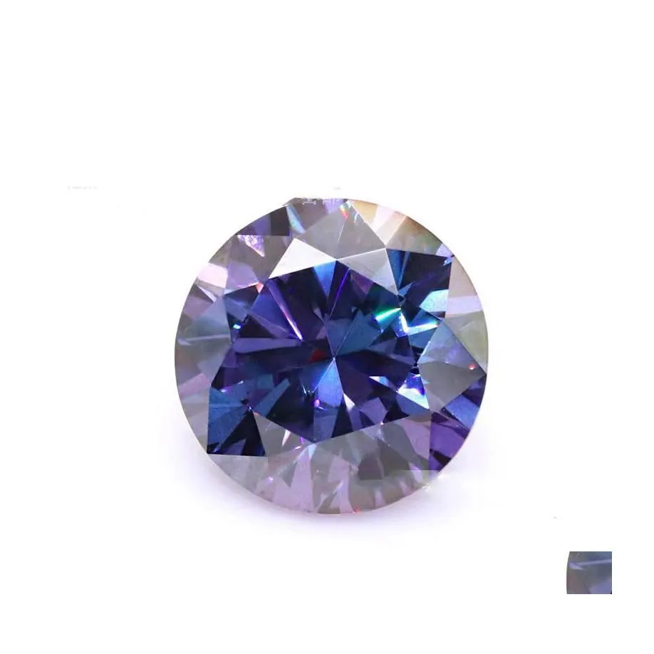 Other 13Ct Changed Blue Color Vvs Round Moissanite Loose Stones Synthesis Gemstone For Diy Jewelry Ring Pass Testother Otherother Dr Dhtfz