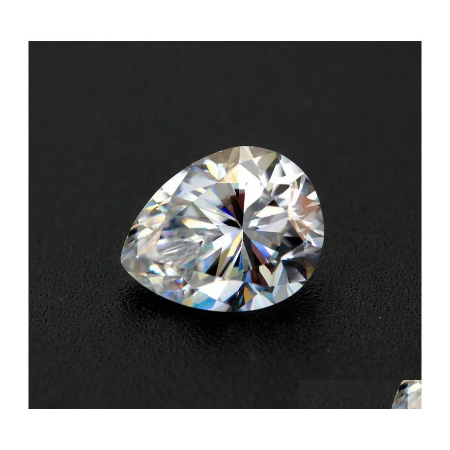 Autres vrais 0,53 carat D couleur Vvs1 poire Moissanite pierres en vrac pour bijoux à bricoler soi-même passer diamant Gra pierres précieuses en grosautre autre autre Dhxnl