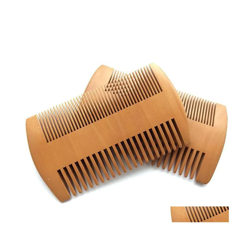 Other Household Sundries Wooden Double Sided Hair Comb Super Narrow Thick Wood Beard Combs Hairdressing Styling Brush Health Care Pe Dhqrz