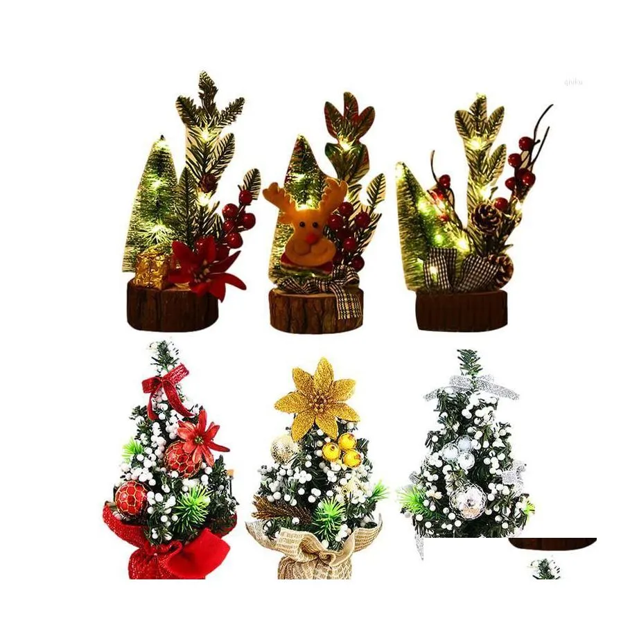 Christmas Decorations Small Tree Exquisite With Led Lights Party Favor Christmasornaments For Indoor Home Bedroom Kitchen Drop Deliv Dh6Mp