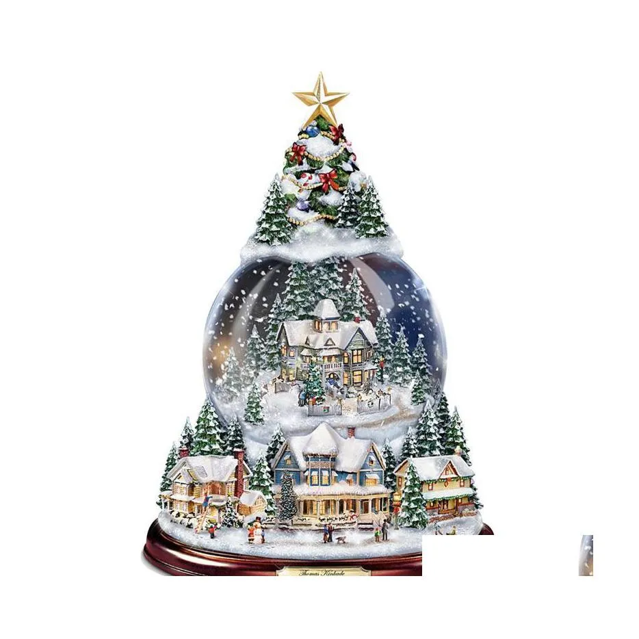 Décorations De Noël 20X30Cm Arbre Rotatif Scpture Train Pâte Fenêtre Autocollants Hiver Décor À La Maison. Livraison directe Garden Festive Part Dhoep