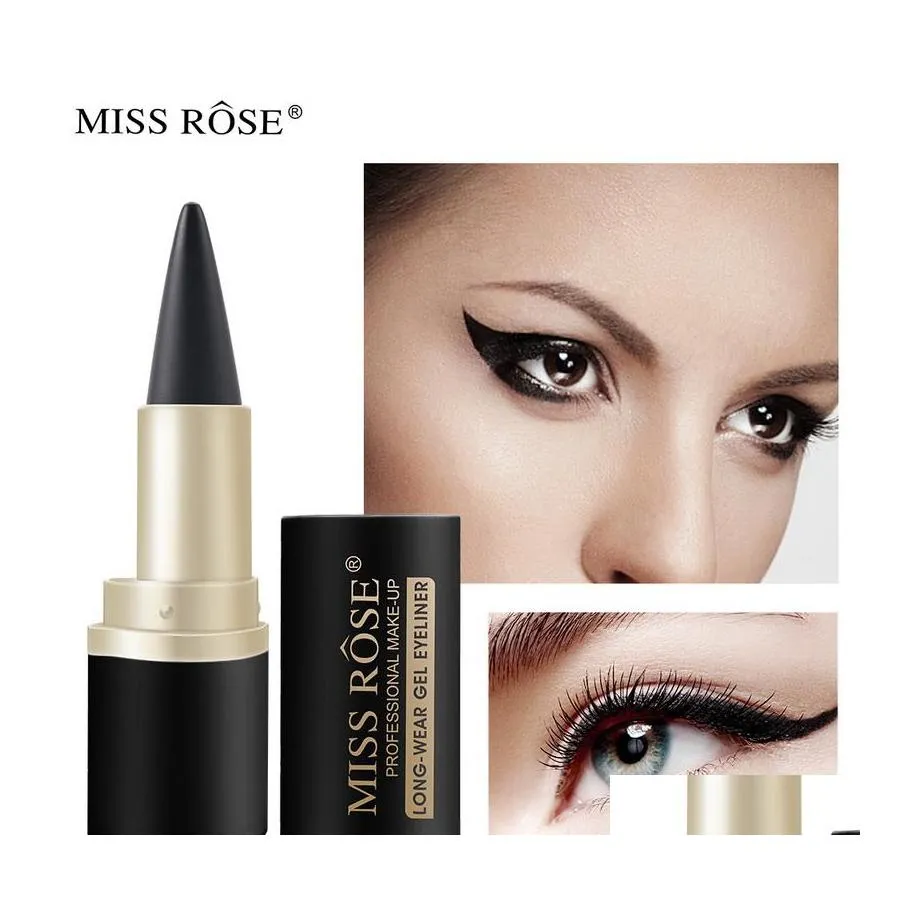 Sourcils Enhancers Gel imperméable Eyeliner Mat Longue durée Facile à porter Non Smudge Soft Touch Miss Rose Maquillage Solide Femme Eye Lin Dhml5