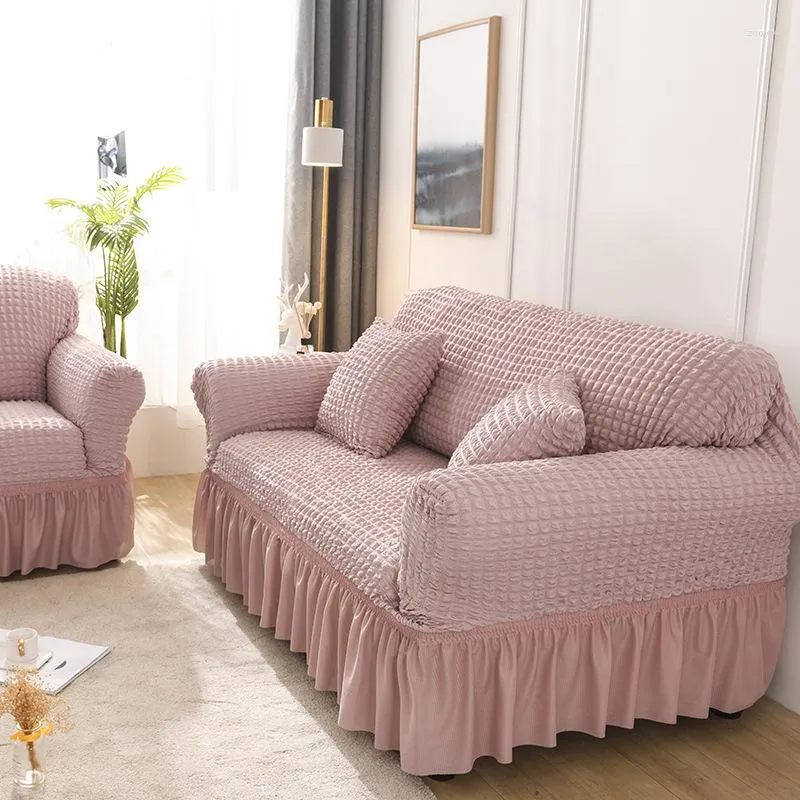 Coup de chaise Coup de canapé pour canapés entièrement inclusif en couleur solide couvre de canapé sans glissement tissu en tissu à couverture complète et à deux places