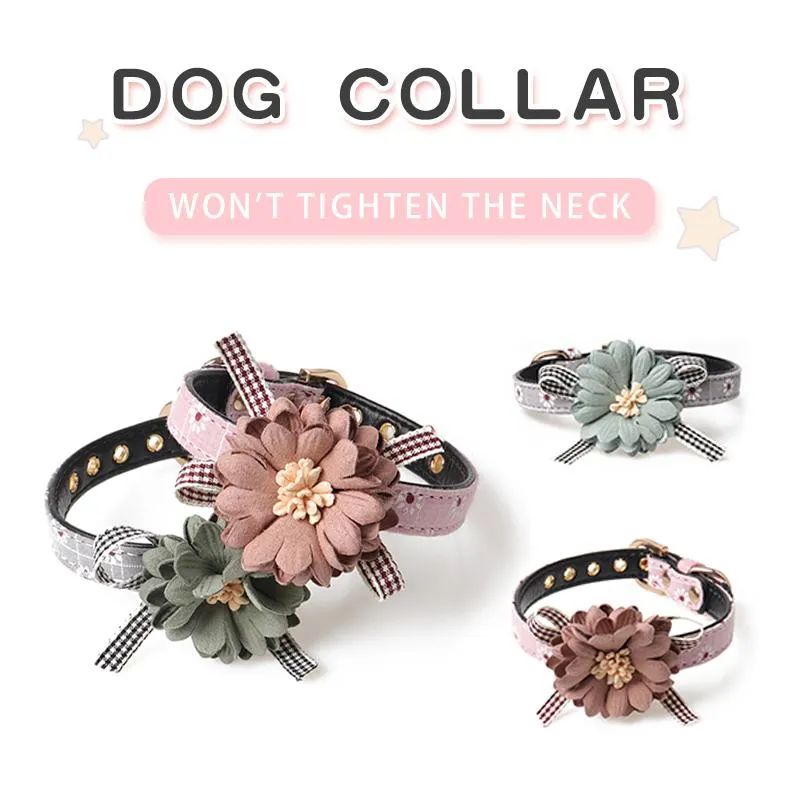 Obroże dla psów smyczy moda kołnierz dla zwierząt regulowany uroczy naszyjnik krawaty kota z różowym złotym metalowym klamrą dla małych średnich psów koty