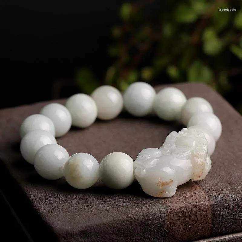 Bracelets de charme Jade natural Brave Bracelet Homens e mulheres amantes