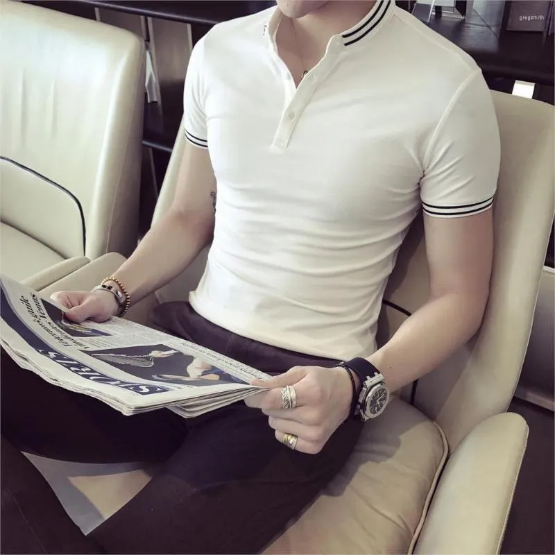 メンズポロスメンズ2023カミザポロシャツ男性スタイルエレガントなスリム服ビジネス