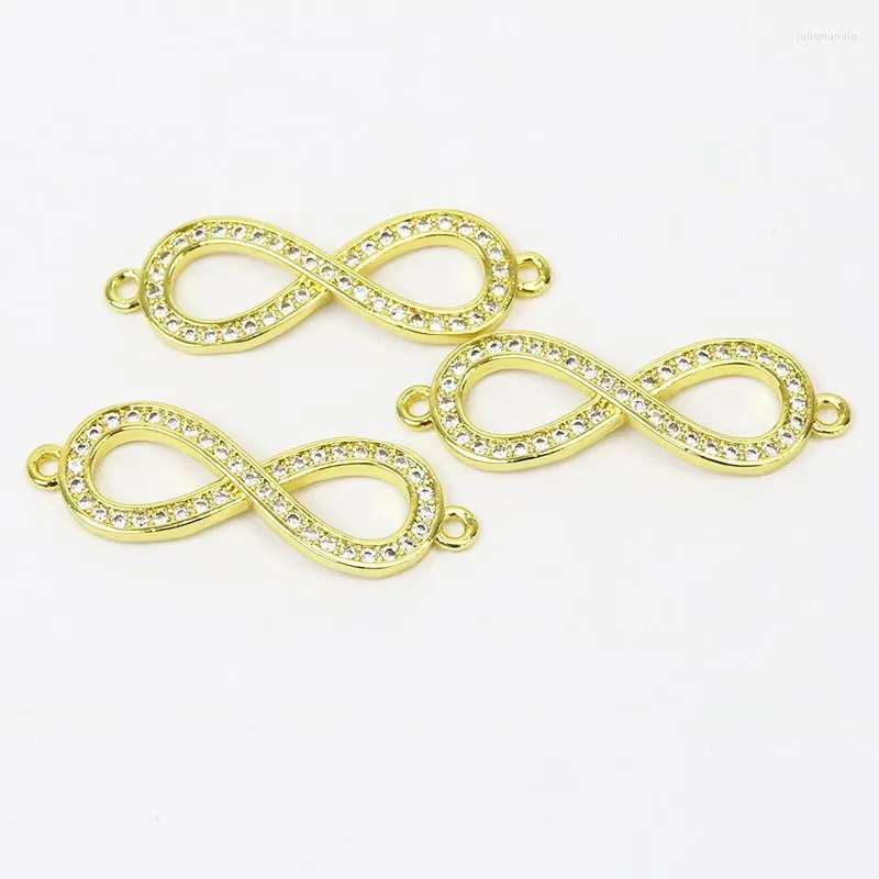 Pendant Necklaces 10 Pcs Gold Color Zircon Connector Accessories For Jewelry Making Elegant 7700