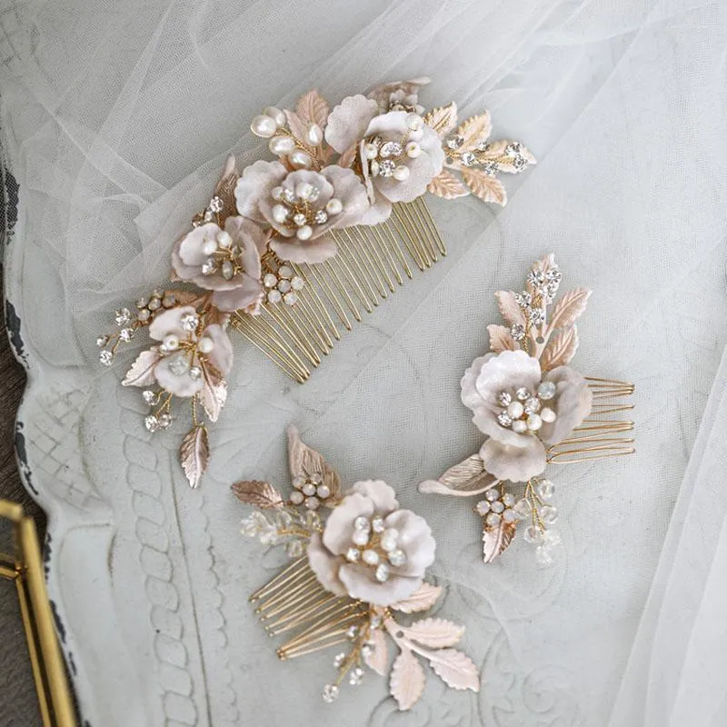 Ударные ювелирные украшения цветочный робкий винтажный барокко сплав сплав с сплава цветок пресной водный жемчуг свадеб свадеб свадебные аксессуары подружки невесты женщины