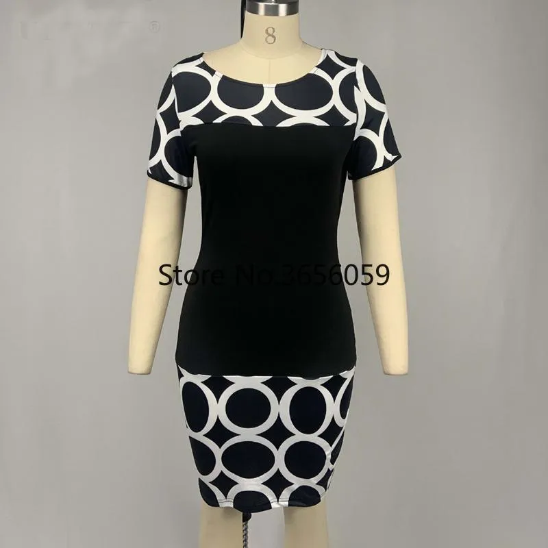 Party Dresses Summer Dress Women 2023 Vintage Geometric Print Sexy Vestido De Mujer Casual Slim Bodycon Plus Size Clothing