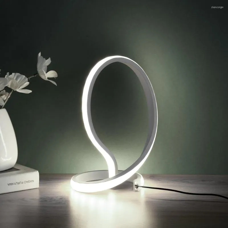 Lampes de table LED spirale lampe USB blanc chaud bureau couloirs lumière fête chevet chambre moderne