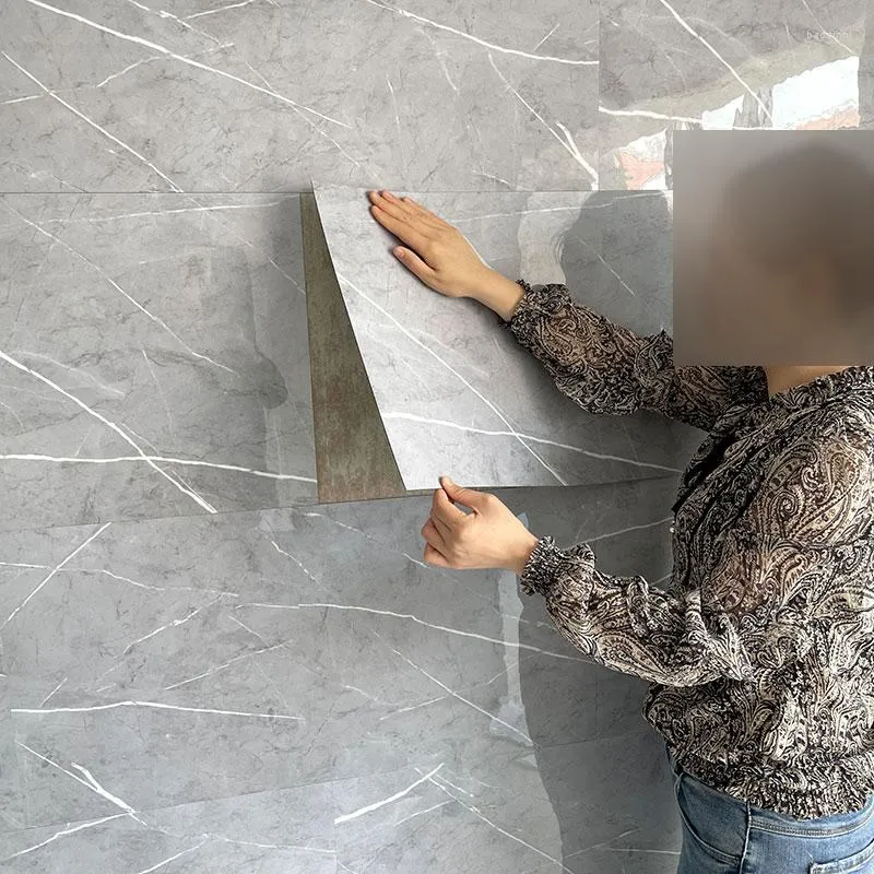 배경 화면 벽 스티커 두꺼운 자체 접착제 타일 바닥 스티커 대리석 욕실 지하 방수 PVC 침실 가구실
