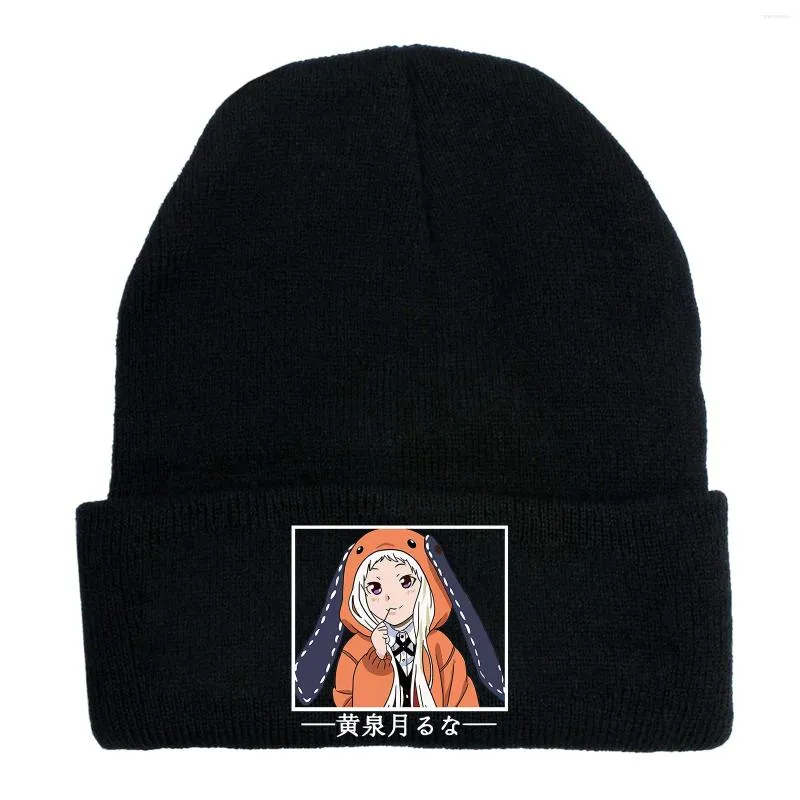 Berretti Cappello lavorato a maglia in cotone Kakegurui Bella ragazza Stampa Anime giapponese Casual Streetwear Solid Cute Warm Caps 2023 Berretto arrivo