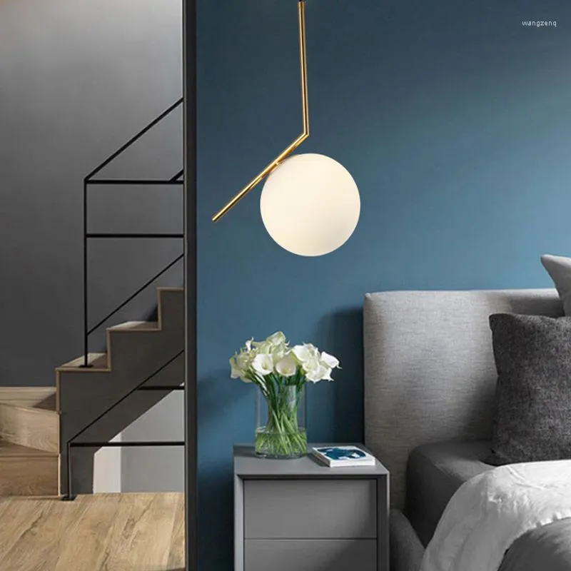 Hanglampen Noordelijke minimalistische stijl bal eetkamer kroonluchter moderne woonslaapkamer bedkap lamp creatief een enkele kop