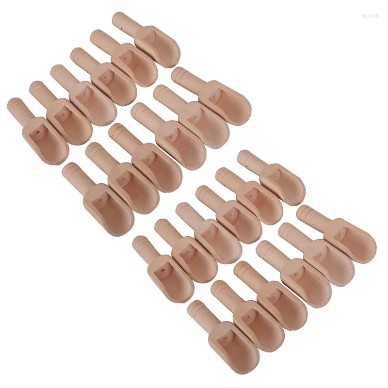 Ensembles de vaisselle 24 pièces Mini cuillère en bois bain sel bonbons poudre à lessive ensemble bébé