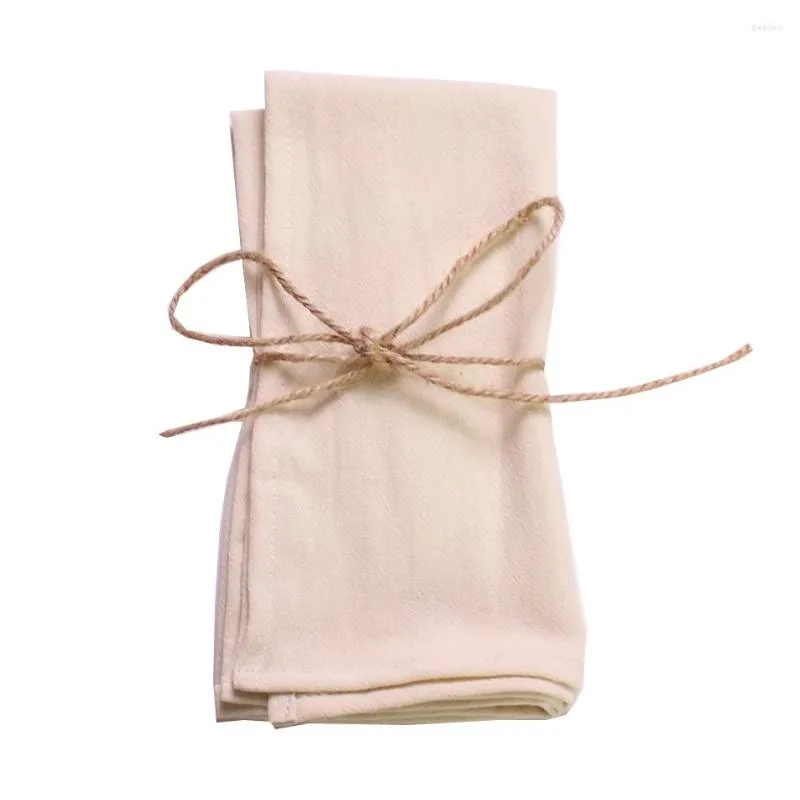 Table Napkin Beige Color Serving Cloth Napkins Cotton Fabric Serviette Kitchen Tea Towels For Wedding Easter Ramadan Decoration