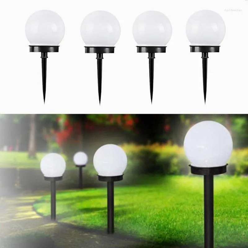 Luci da prato a energia solare a LED per esterni Round Globe Garden Stake Light Apro prova per la decorazione del percorso del cortile per patio